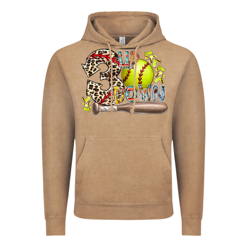 Three Up Down Softball Vintage Hoodie by RacoonDesign | Teevron