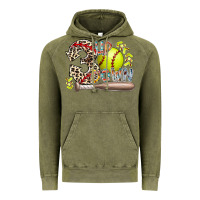 Vintage Olive three up down softball Vintage Hoodie - RacoonDesign
