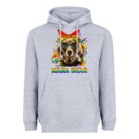 Heather Grey Mama Bear Pride LGBTQ+ Heavyweight Hoodie - BundleAndBundleShop