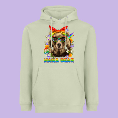 Mama Bear Pride Lgbtq+ Heavyweight Hoodie Designed By Bundleandbundleshop