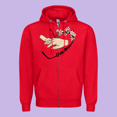 Personalized Grandma Zipper Hoodie Designed By Maliassmallbusiness