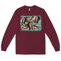 Burgundy indian western background Long Sleeve Tee - AdoDesignShop