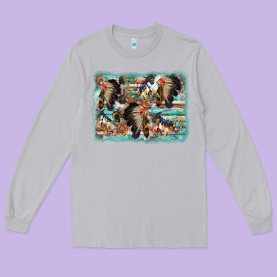 Indian Western Background Long Sleeve Tee Designed By Adodesignshop
