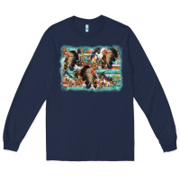 Navy indian western background Long Sleeve Tee - AdoDesignShop