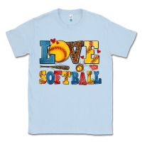 Dusty Blue love softball Classic Tee - AdoDesignShop