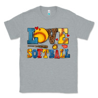 Heather Grey love softball Classic Tee - AdoDesignShop