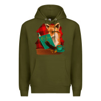 Army Green Fox with Coffee Premium Hoodie - Bettercallsaul