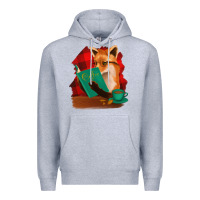 Heather Grey Fox with Coffee Premium Hoodie - Bettercallsaul