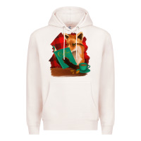 Pale Pink Fox with Coffee Premium Hoodie - Bettercallsaul