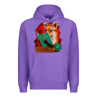 Purple Fox with Coffee Premium Hoodie - Bettercallsaul