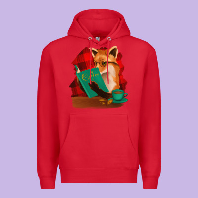 Fox With Coffee Premium Hoodie Designed By Bettercallsaul