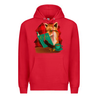 Red Fox with Coffee Premium Hoodie - Bettercallsaul