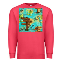 Cardinal Wooden Signboard And Gamping Map Seamless Pattern Premium Sweatshirt - BundleAndBundleShop