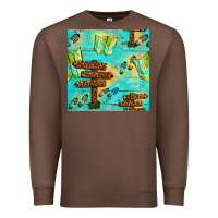 Chestnut Wooden Signboard And Gamping Map Seamless Pattern Premium Sweatshirt - BundleAndBundleShop