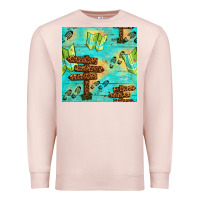 Pale Pink Wooden Signboard And Gamping Map Seamless Pattern Premium Sweatshirt - BundleAndBundleShop