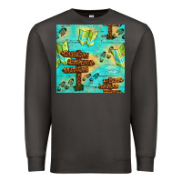 Smoke Wooden Signboard And Gamping Map Seamless Pattern Premium Sweatshirt - BundleAndBundleShop