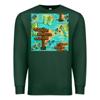 Wooden Signboard And Gamping Map Seamless Pattern Premium Sweatshirt | Teevron