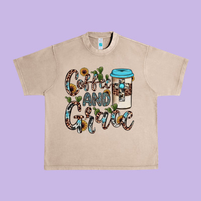 Coffee And Grace Urban Heavy Tee Designed By Jahusdesignshop