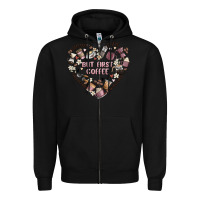 Black but first coffee Zipper Hoodie - MaliasSmallBusiness