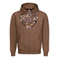 Chestnut but first coffee Zipper Hoodie - MaliasSmallBusiness