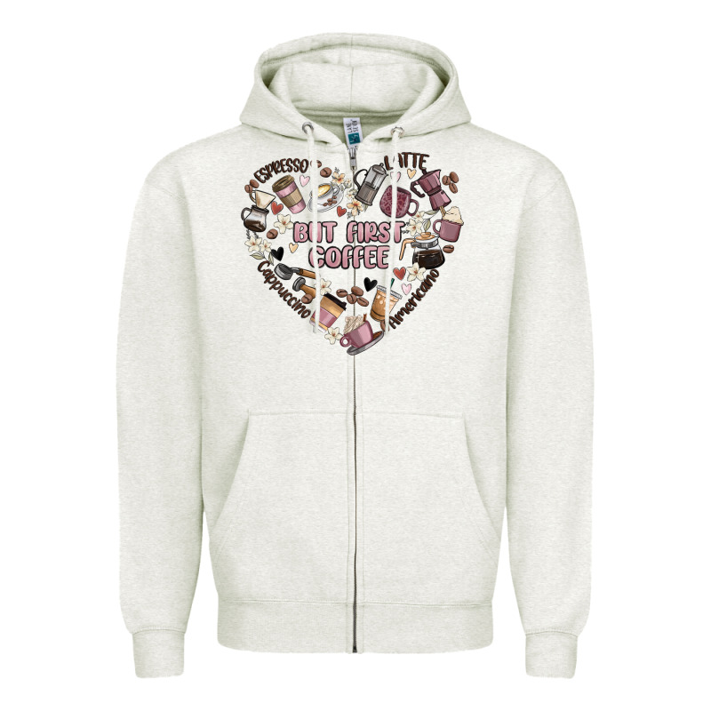 But First Coffee Zipper Hoodie by MaliasSmallBusiness | Teevron