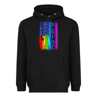 Black Pride LGBTQ+ American Flag Heavyweight Hoodie - BundleAndBundleShop