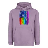 Lavender Pride LGBTQ+ American Flag Heavyweight Hoodie - BundleAndBundleShop