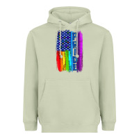 Matcha Pride LGBTQ+ American Flag Heavyweight Hoodie - BundleAndBundleShop