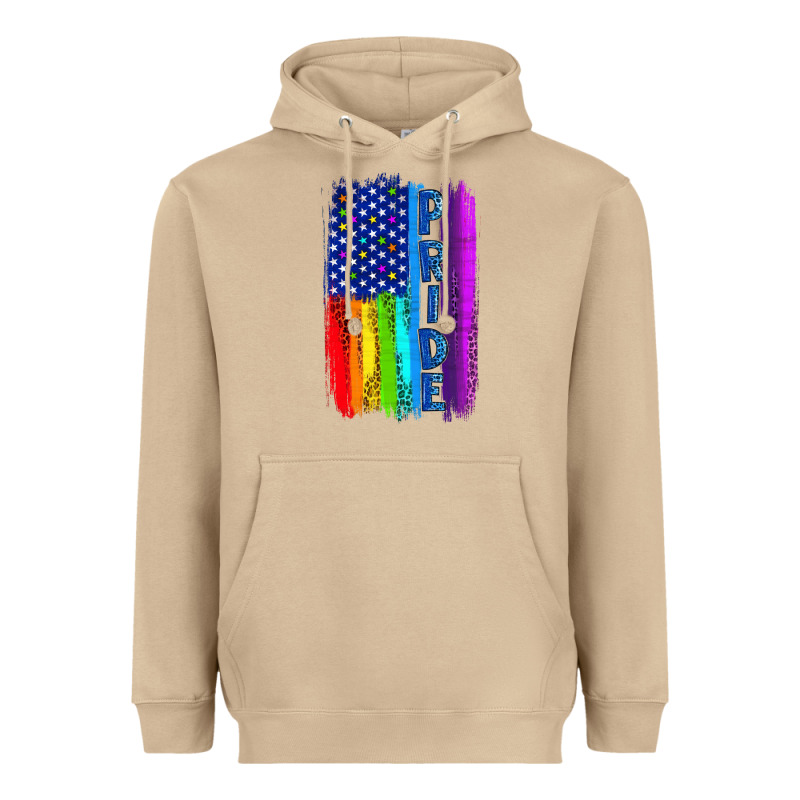 Pride Lgbtq+ American Flag Heavyweight Hoodie by BundleAndBundleShop | Teevron