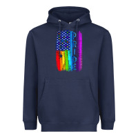 Navy Pride LGBTQ+ American Flag Heavyweight Hoodie - BundleAndBundleShop