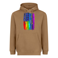 Toasted Coconut Pride LGBTQ+ American Flag Heavyweight Hoodie - BundleAndBundleShop