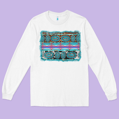 Turquoise Gemstone Background Long Sleeve Tee Designed By Adodesignshop