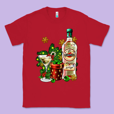 Cocrtail Martini And Gift And Snow Classic Tee Designed By Adodesignshop