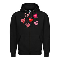 Black howdy valentine Zipper Hoodie - MaliasSmallBusiness