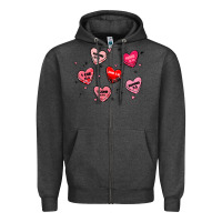 Charcoal Heather howdy valentine Zipper Hoodie - MaliasSmallBusiness