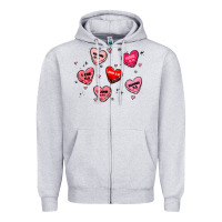 Heather Grey howdy valentine Zipper Hoodie - MaliasSmallBusiness