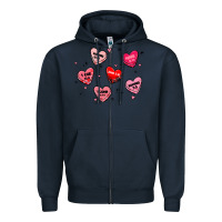 Navy howdy valentine Zipper Hoodie - MaliasSmallBusiness