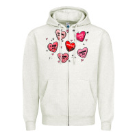 Oatmeal Heather howdy valentine Zipper Hoodie - MaliasSmallBusiness