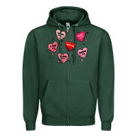 Sports Green howdy valentine Zipper Hoodie - MaliasSmallBusiness