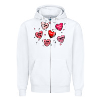 White howdy valentine Zipper Hoodie - MaliasSmallBusiness
