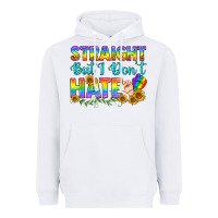 White LGBTQ+ Straight But I Don't Hate Heavyweight Hoodie - BundleAndBundleShop