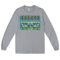 Heather Grey turquoise gemstone background Long Sleeve Tee - AdoDesignShop