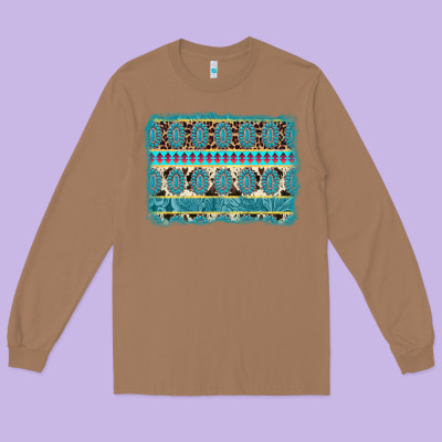 Turquoise Gemstone Background Long Sleeve Tee Designed By Adodesignshop