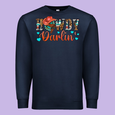 Western Howdy Darlin Premium Sweatshirt Designed By Bundleandbundleshop