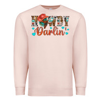Pale Pink Western Howdy Darlin Premium Sweatshirt - BundleAndBundleShop