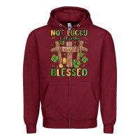 Burgundy not lucky just really blessed malia Zipper Hoodie - MaliasSmallBusiness
