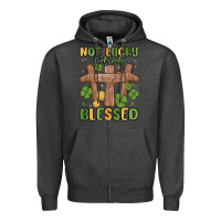 Charcoal Heather not lucky just really blessed malia Zipper Hoodie - MaliasSmallBusiness