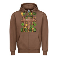 Chestnut not lucky just really blessed malia Zipper Hoodie - MaliasSmallBusiness