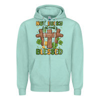 Seafoam not lucky just really blessed malia Zipper Hoodie - MaliasSmallBusiness