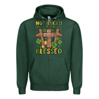 Sports Green not lucky just really blessed malia Zipper Hoodie - MaliasSmallBusiness